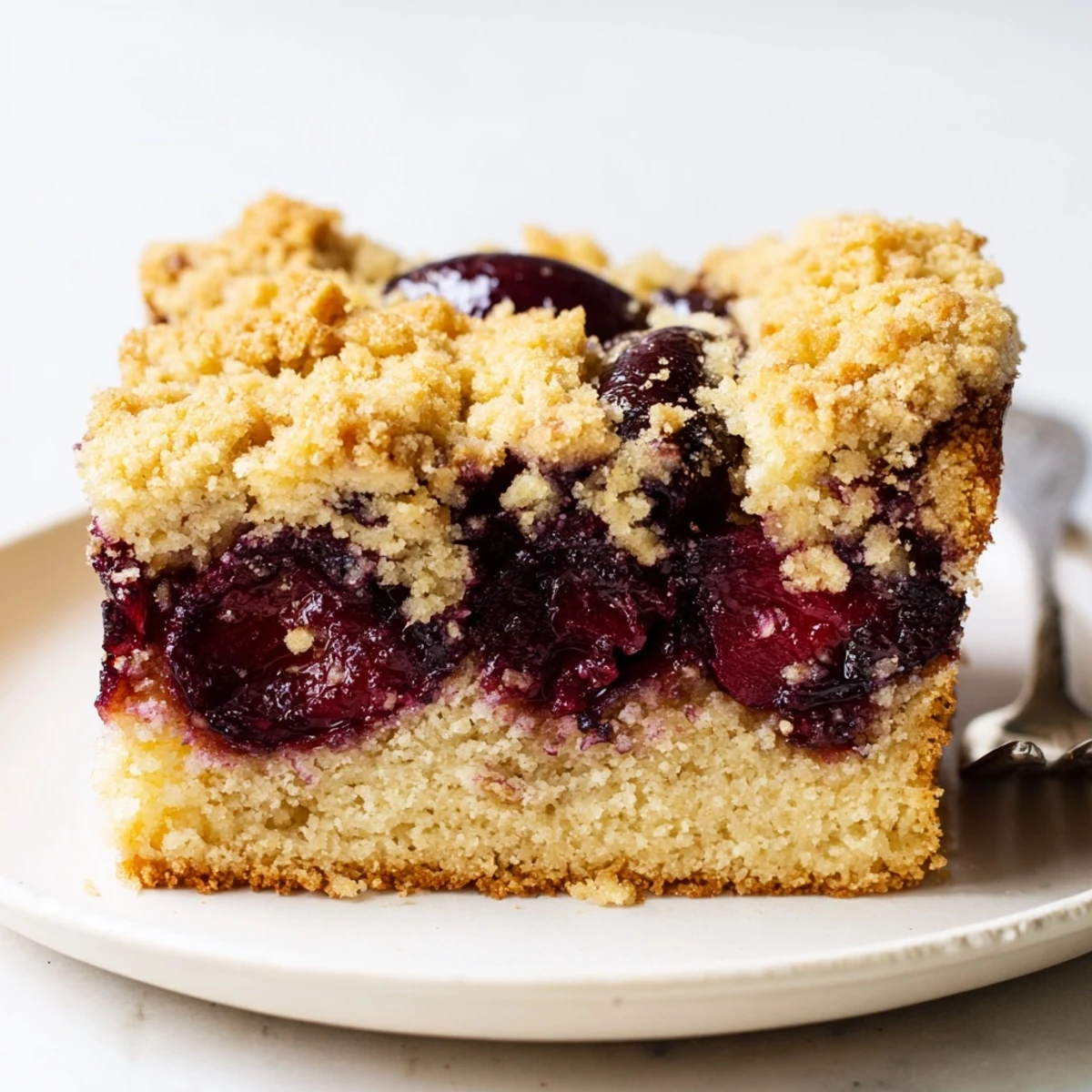 Traditioneller deutscher Pflaumenkuchen, frisch gebacken mit reichhaltigem Butterteig und Obst.  