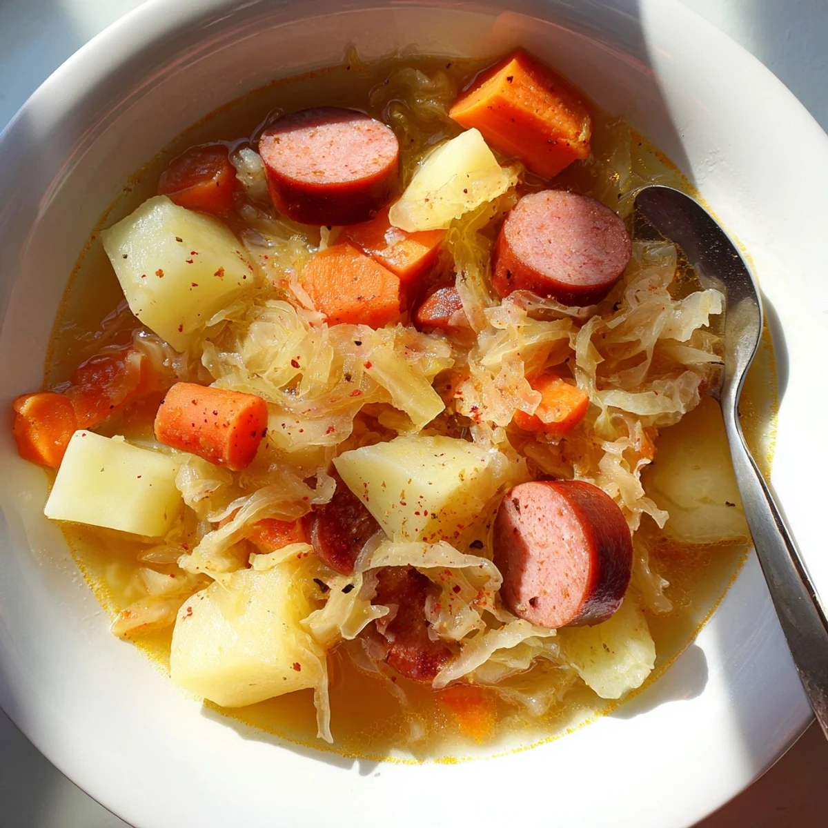 Sauerkraut Suppe mit Wurzelgemüse